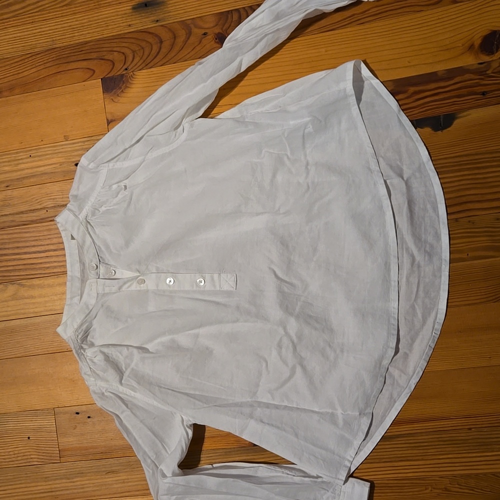 Madewell small white long sleeve blouse